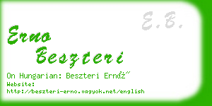 erno beszteri business card